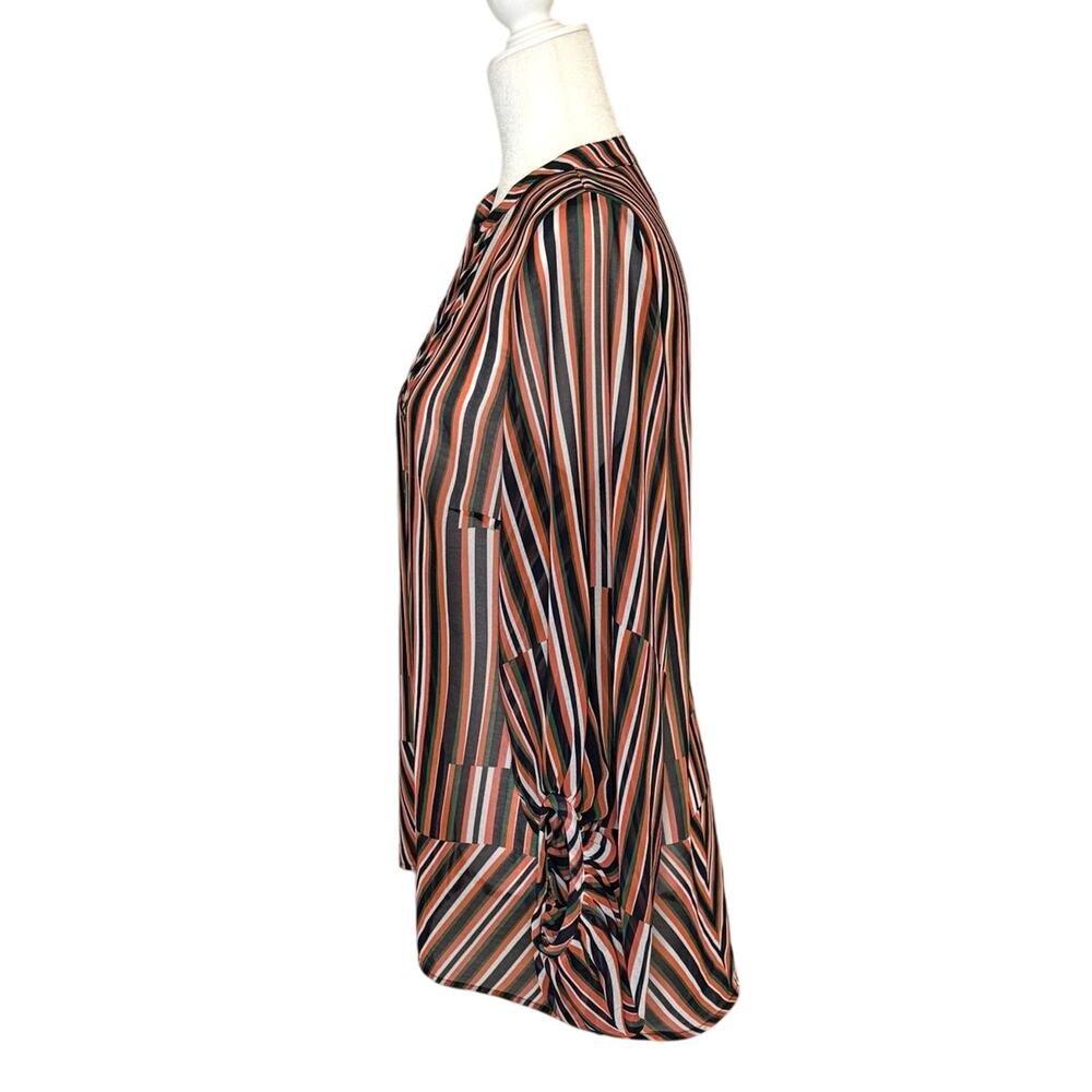 CAbi Women’s S Striped Chiffon Balloon Sleeve Blouse - Picture 4 of 15